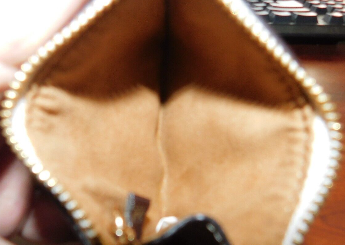 COACH SIGNATURE F88208 TAN MINI SKINNY ID / COIN ZIP CASE GOLD ACCENTS