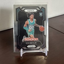 2023-24 Panini Monopoly Prizm Nick Smith Jr. Rookie Base Card #14 RC Hornets. rookie card picture