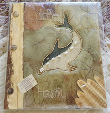 Hawaiian Island Paper Handmade Leaf Photo Album 14.5 x 12.5 Aloha Hawaii Dolphin