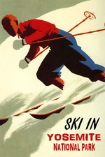 Ski In Yosemite National Park Downhill Skiing USA Vintage Poster Repro FREE S/H