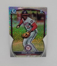 💥 Edwin Solano 2023 Bowman Chrome #BCP-169 1st Bowman Mojo Refractor Nationals 