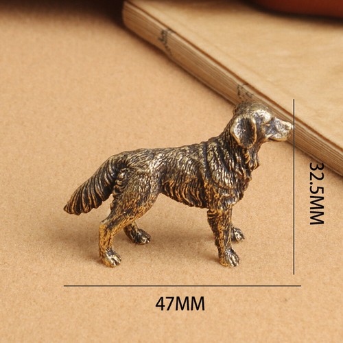 1 PC Small Brass Retriever Figurines Dog Statue Animal Figurine Home Decoration# - Picture 4 of 7