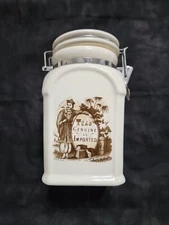 California Pantry Ceramic Tea Canister Ivory With Locking Lid 