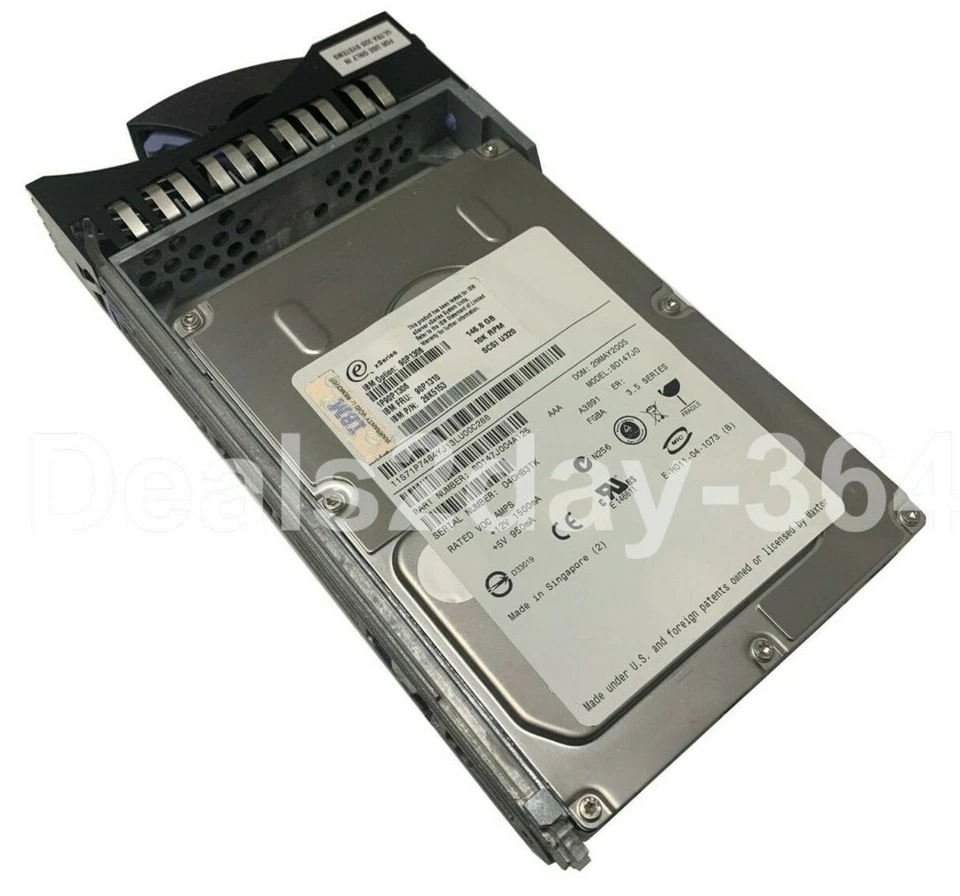 IBM 40K1044 39R7350 26K5842 146GB 15K 3G 3.5" HOT SWAP HARD DRIVE W/Caddy - Image 2 of 3