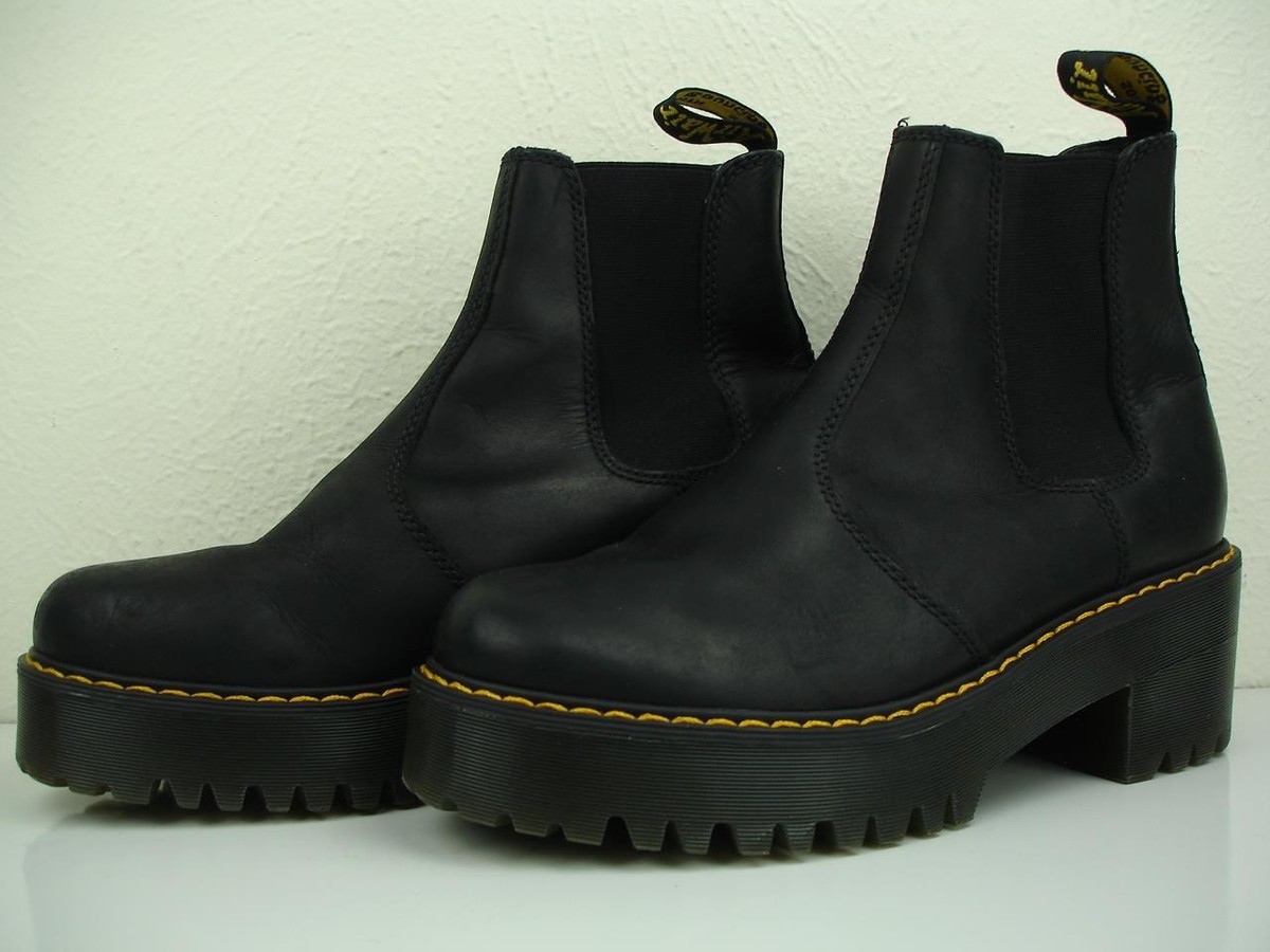 Doc Dr. Martens Rometty Platform Chunky Chelsea Boots Black