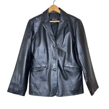 New York & Company Women's 90s Leather Jacket Size Large