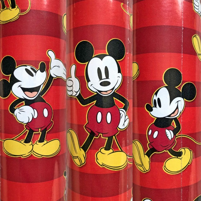 Red Mickey Mouse Birthday Gift Wrapping Paper 25 Sq ft Roll eBay
