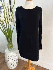 Zara Mini Sheath Dress Women's Medium Black Long Sleeve Asymmetric Hem