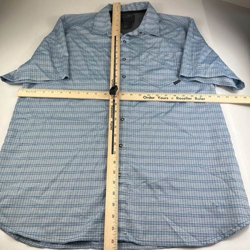 5.11 Tactical Mens Short Sleeve Snap Button Shirt Blue White Plaid Lightweight L - Picture 2 of 5