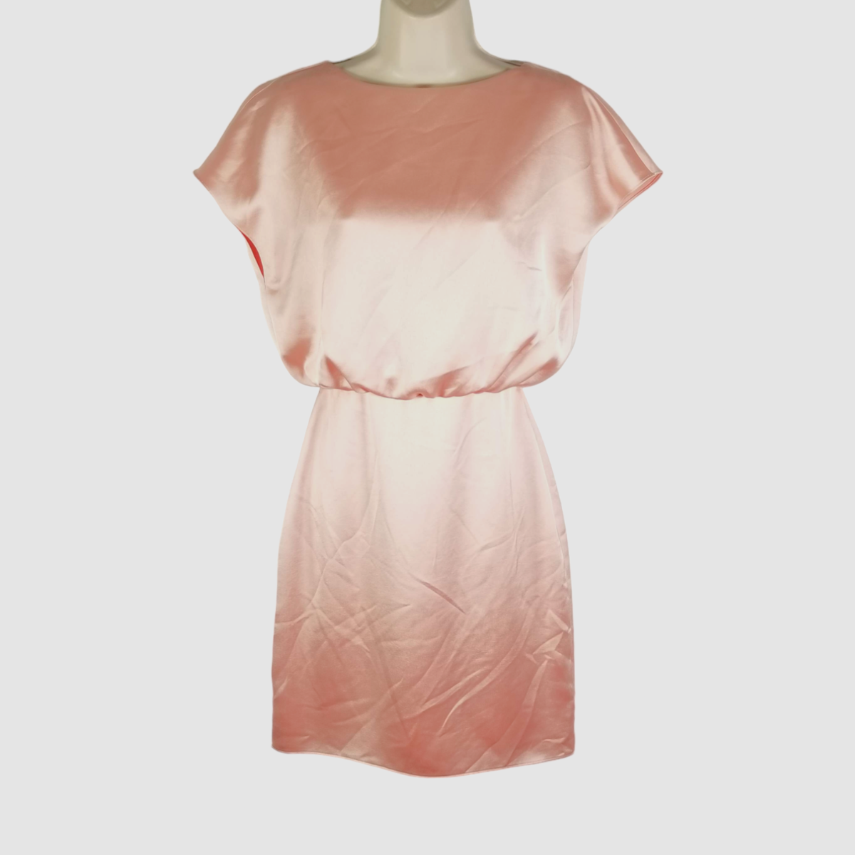 pink cocktail dress size 14 $258 Trina Turk Women's Amuse Satin V-Back mini BF2022SALE Size:41 / US 16 - Regular Women's Cocktail Dresses | **Length Flattering midi