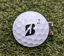 Bridgestone Real Golf Ball Marker With Magnetic Hat Clip Custom Tour E6 E12