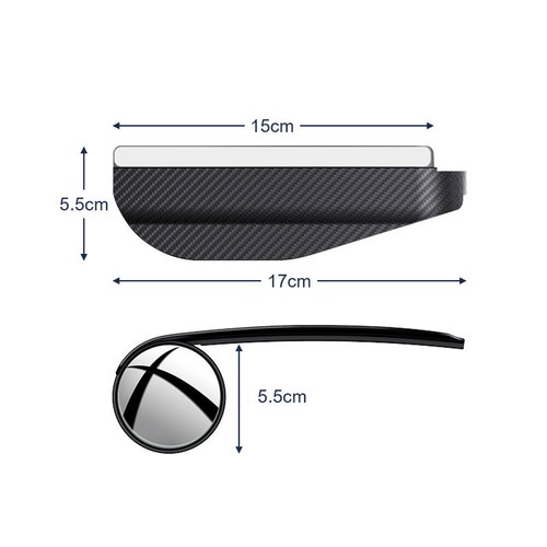 2x Car Rearview Mirror Carbon Fiber Rain Eyebrow Visor Accessories Vision Wider - Picture 4 of 10
