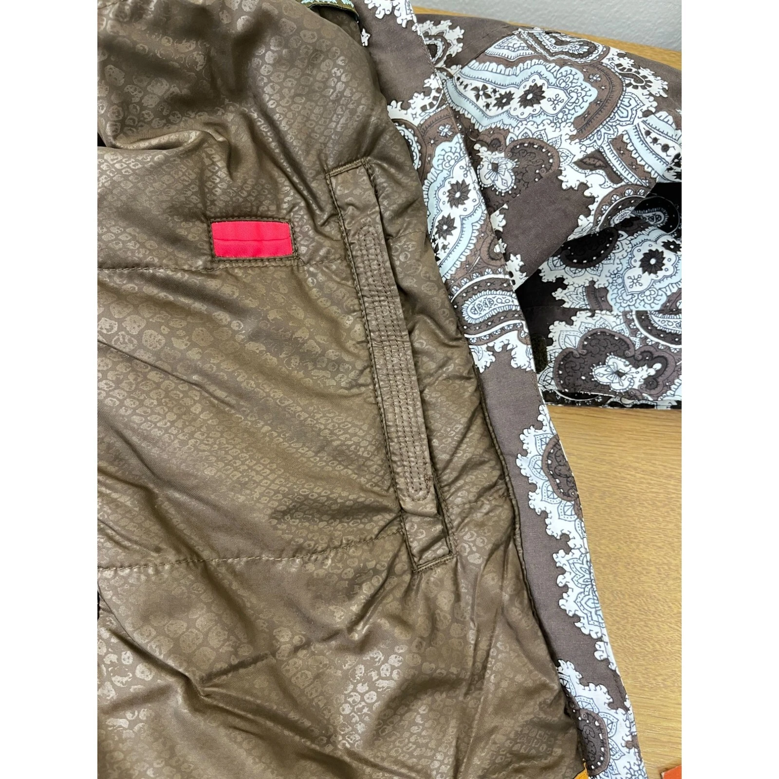 burton brown paisley snowboard jacket