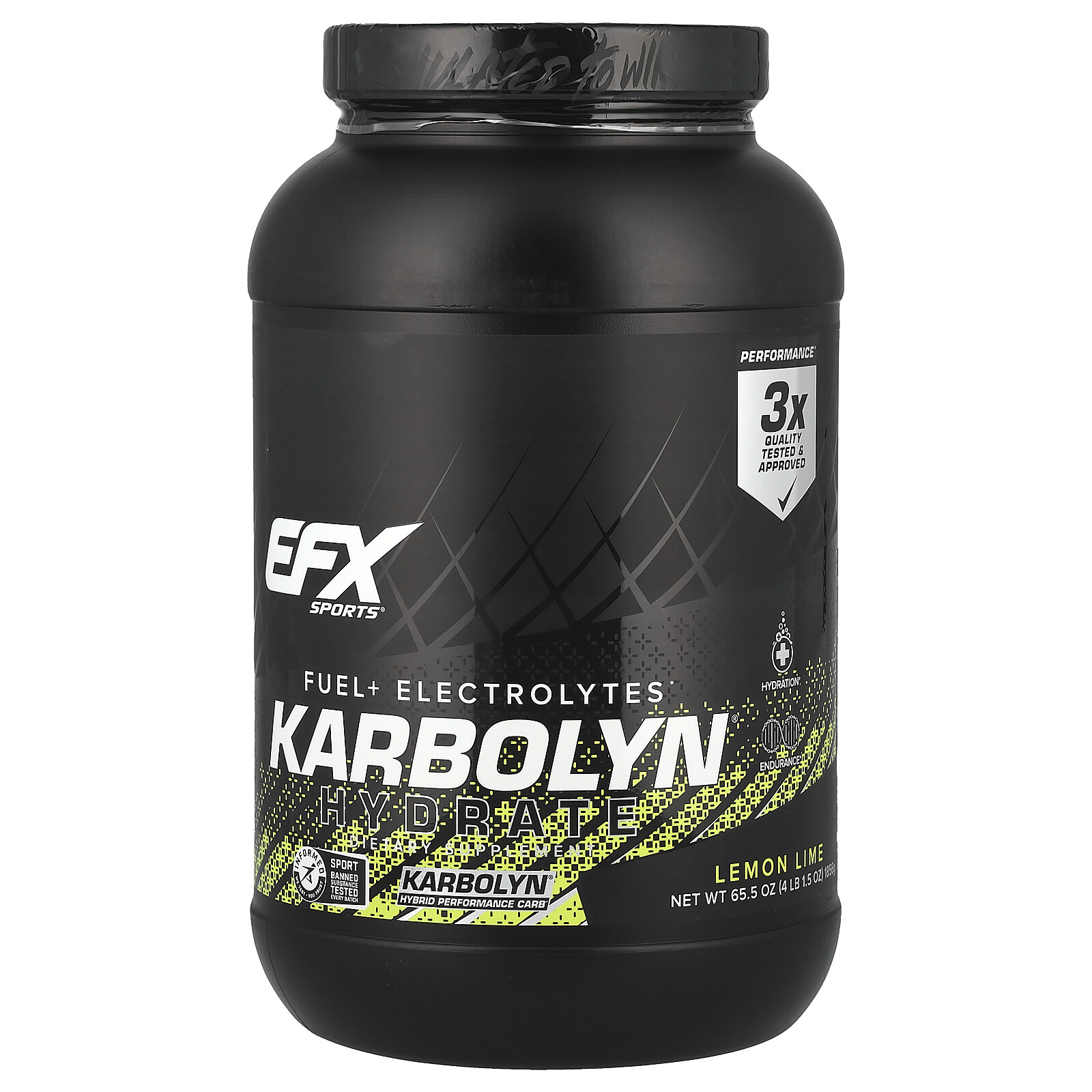 EFX Sports Karbolyn Hydrate Lemon Lime 65 5 унций 1856 г без глютена информированный 8790₽