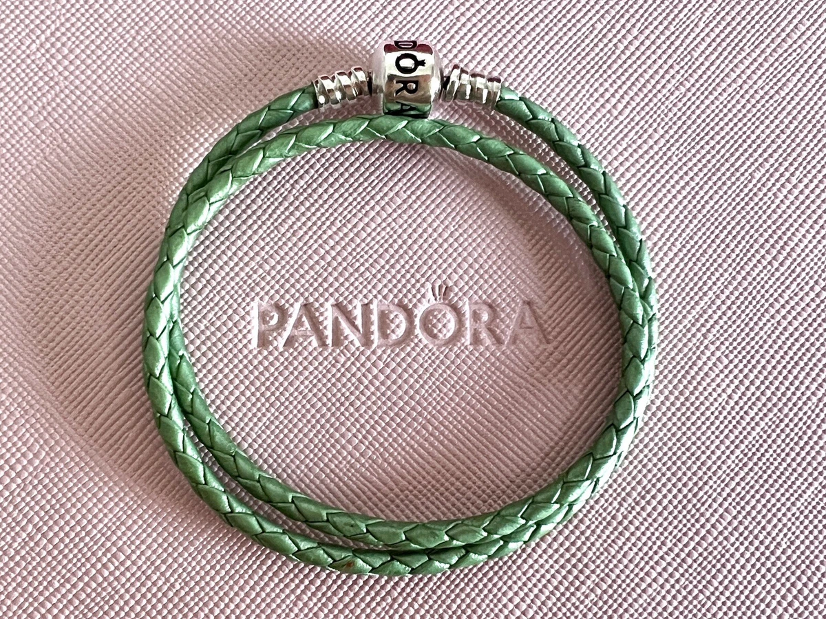 Green leather bracelet online
