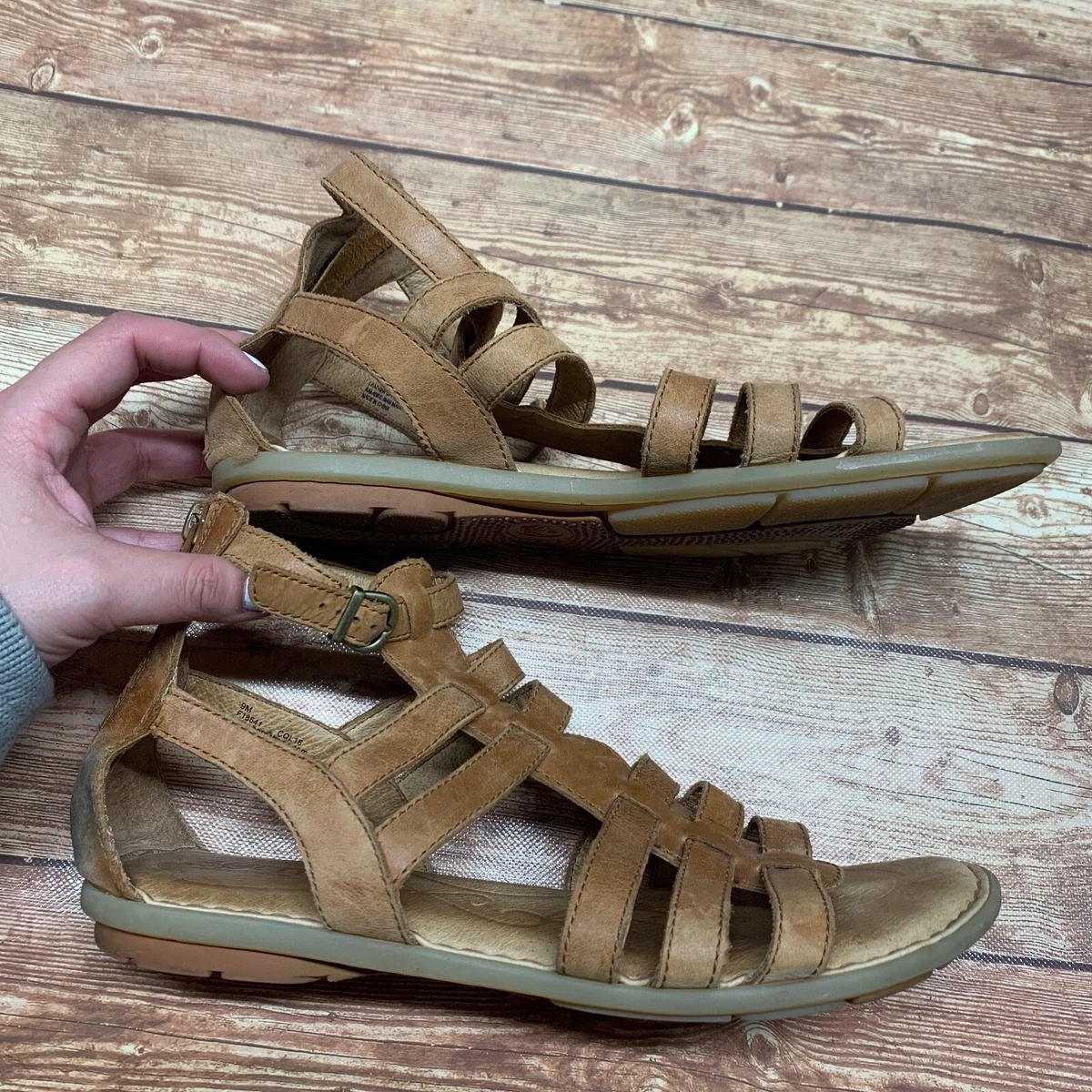 Born Gladiator Sandals Women s Size 9M Brown Leather Strappy eBay