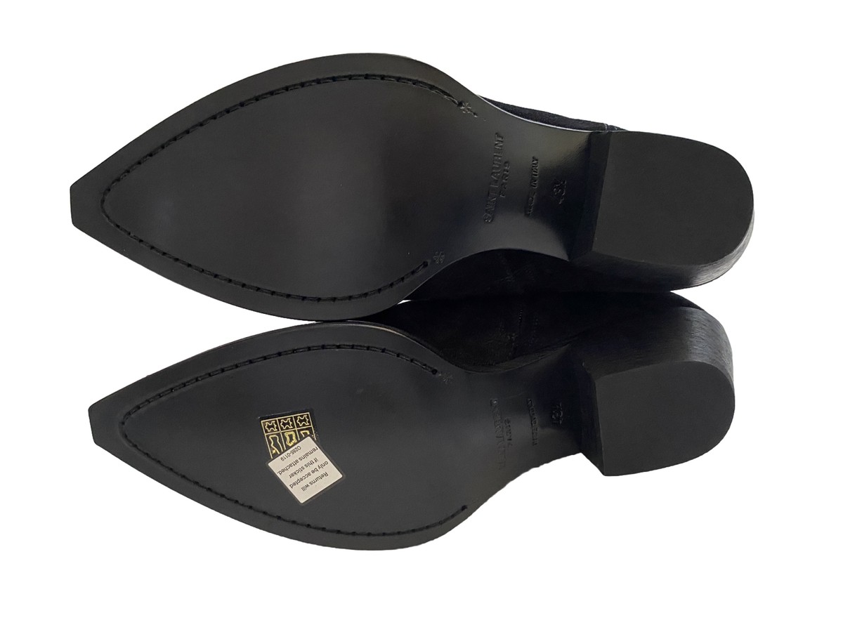 Saint Laurent Lukas Studded Boots in Black Suede 43.5 US