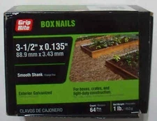 Grip-Rite Nails 1 lb 3-1/2" Exterior Galvanized Smooth Shank - Box - Combo Ship