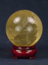 MAIS Sphère de vision de guérison calcite dorée 2,4" avec support orbe lapidaire 4958K