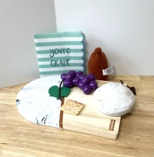 Fisher Price CHARCUTERIE BOARD Play Food Snacks Set Toys Wood Plastic Replace