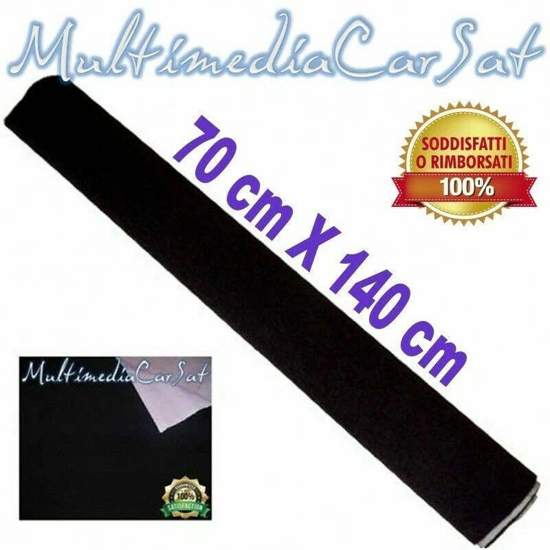 Tessuto Moquette Acustica Liscia 70x150 Cm – Nero, Per Rivestimento Casse Auto, Subwoofer E Pannelli