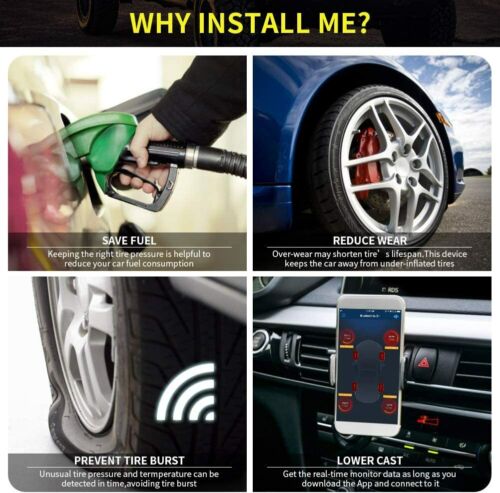 Bluetooth Car TPMS Tire Pressure Monitor System BT-4.0 BLE for iOS or Android UK - Picture 6 of 6