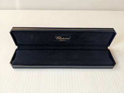 Authentic Chopard blue leather display jewelry watch gift box 9.75'' x 2.25'' x 1''