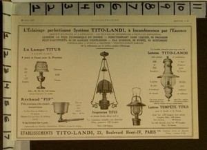 PUBLICITÉ ORIGINALE 1933 - Lampe TITO LANDI Boule Lantern - Art Déco