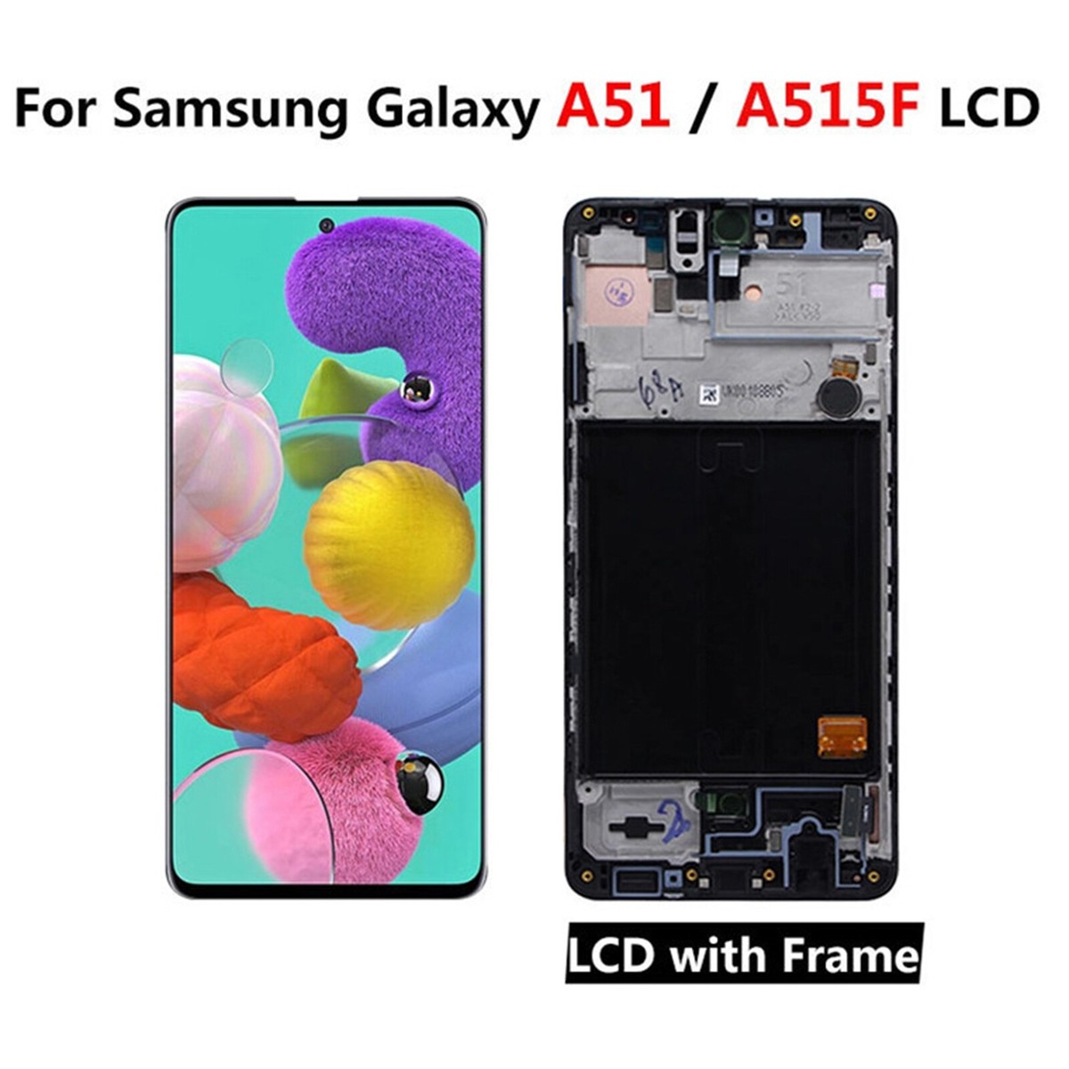 For Samsung Galaxy A51 A515F OLED LCD Display Touch Screen +Frame