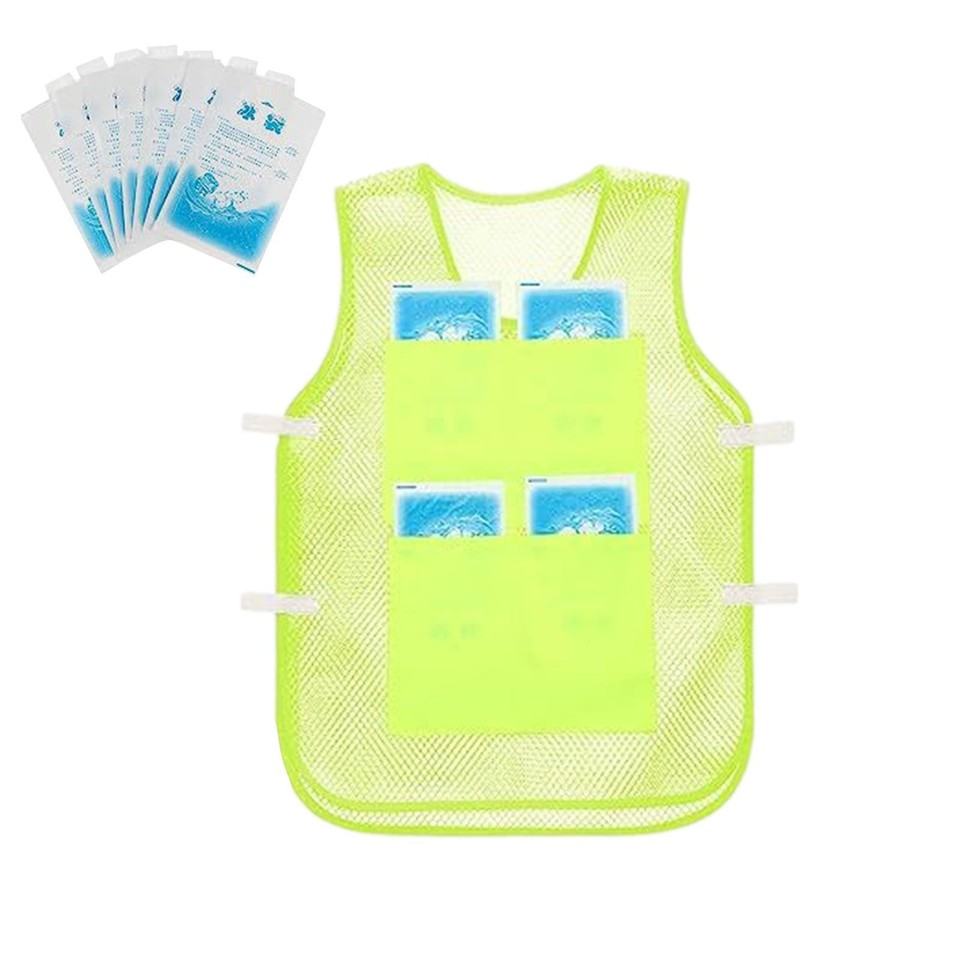 Ice Vest Reflective Cooling Vest With 8Pcs Ice Bags Adjustable Summer