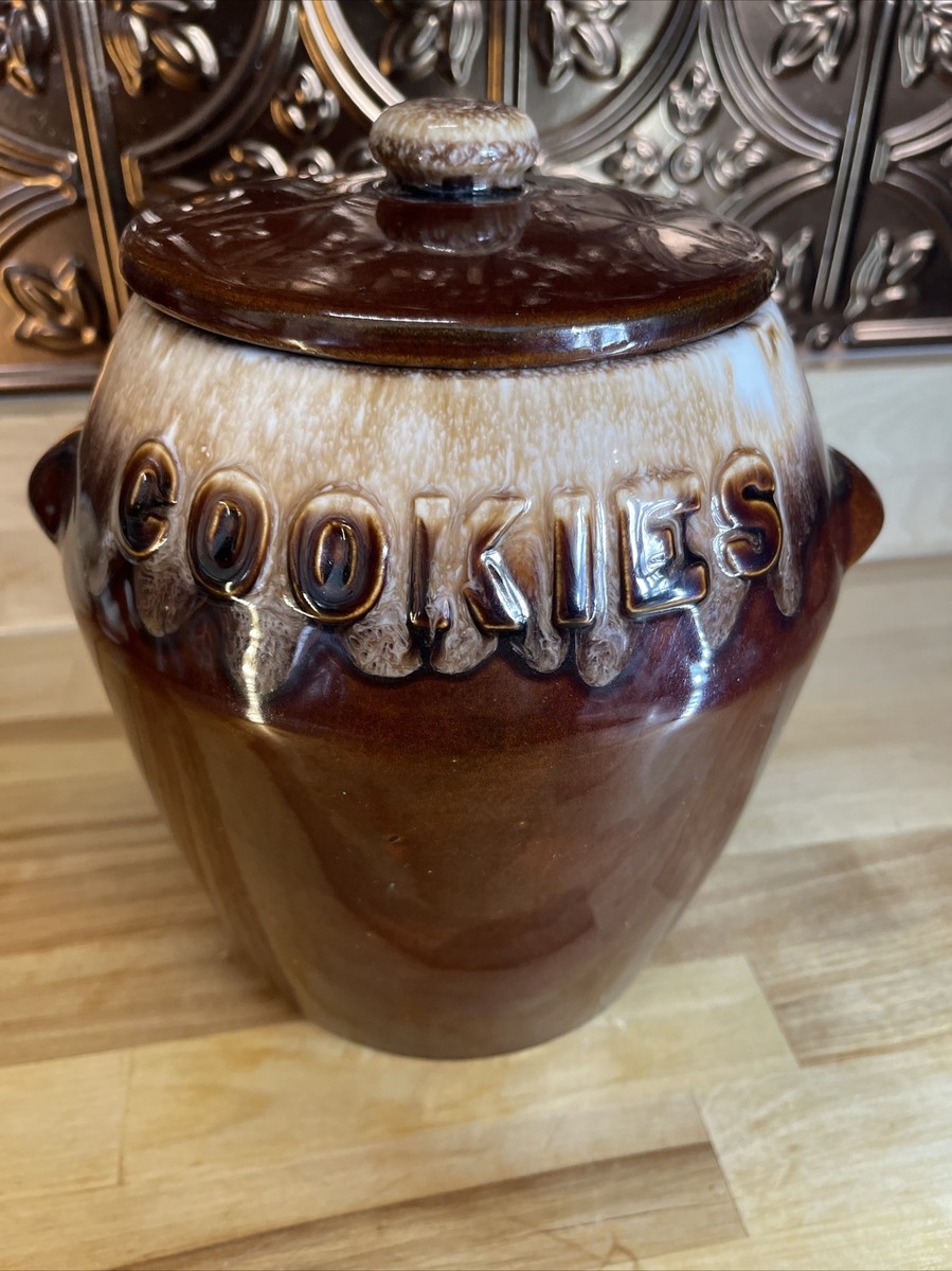 Vintage Kathy Kale McCoy Pottery Brown Drip Glaze Cookie Jar With