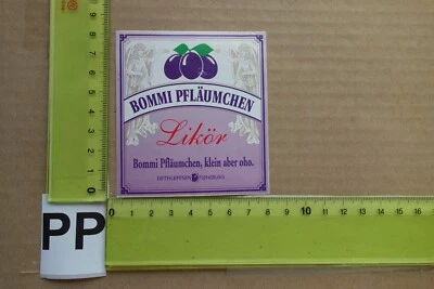 Alter Aufkleber Schnaps Kornbrennerei Bommi Pfläumchen Likör DETHLEFFSEN Flensbu - Bild 1 von 2