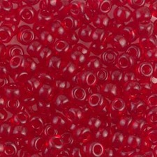 Miyuki Round Seed Beads Size 6/0 Transparent Ruby Red 20 Gram Tube 6-141