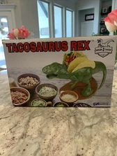 New ~ NIB ~ FunWares Tacosaurus Rex Taco Holder Dinosaur Plate Gag Gift