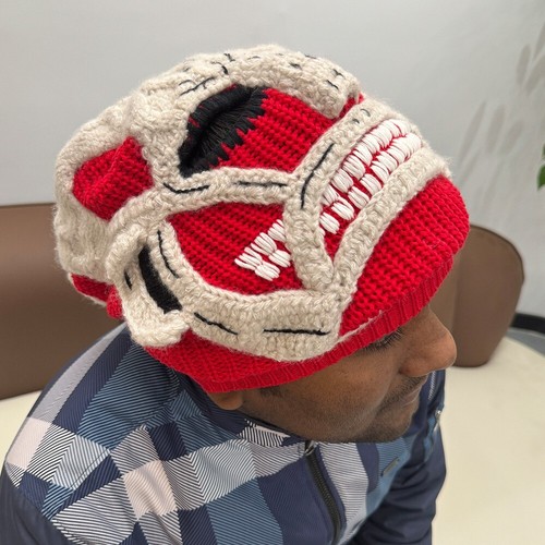 Colossal Titan Knit Cap Anime Attack On Titan Cosplay Headwear DIY Skull Mask - Picture 8 of 9