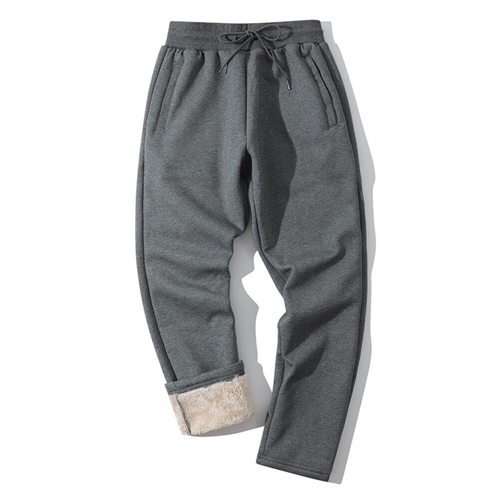Men's Fleece-Lined Sherpa Sweatpants for Winter Workouts & Sports