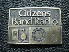 CITIZENS BAND RADIO BELT BUCKLE VINTAGE RARE ODEN 1975 USA HEAVY LOOK 