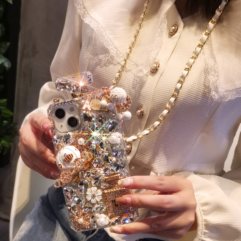 Custodia Per Bottiglia Di Profumo Con Diamanti Di Lusso TPU Con - Foto 2