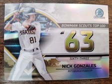 Topps 2023 Bowman Nick Gonzales #BTP-63 Scouts Top 100 Pirates MLB Baseball