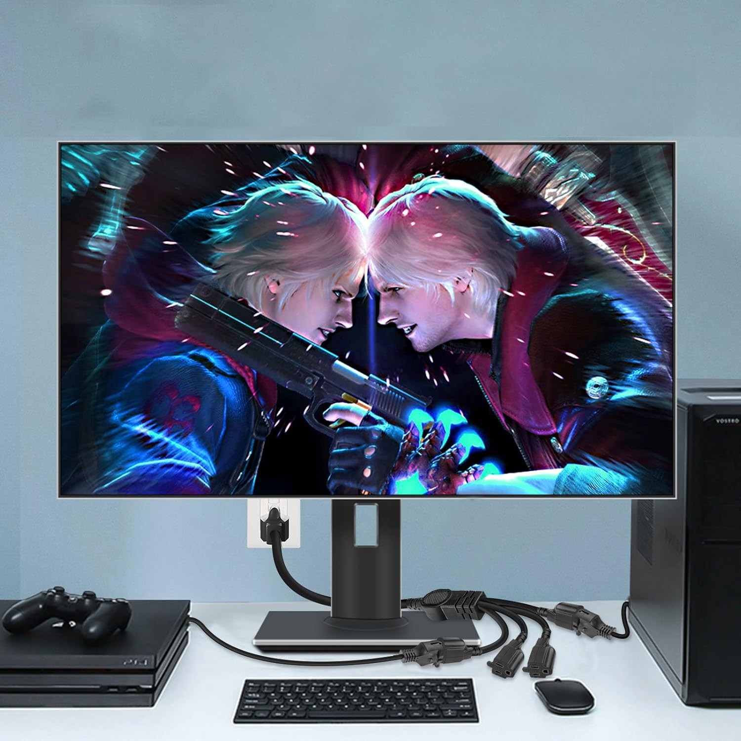 Outlet Splitter 1-to-4 Short Extension Cord 3 Prong Saver... 