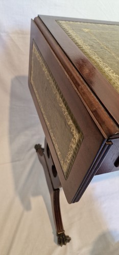Coffe Table Lyre Violin Double Harp Pedestral Base Two Drawers Carved Mahogany - Picture 4 of 24