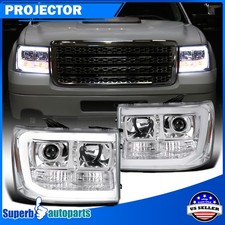 Fit 2007-2013 Gmc Sierra 1500 07-14 2500hd 3500hd Light Bar Projector Headlights Fit 2007-2013 Gmc Sierra 1500 07-14 2500hd 3500hd Light Bar Projector Headlights