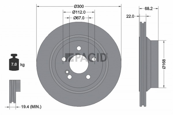 2X Bremsscheibe Pagid 54155NHC FüR Mercedes Klasse W211 W212 Model S211 S212 GLK-image