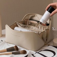 Large Portable Makeup Bag-Spacious Organizer with Compartments for Makeup