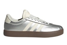 adidas Vl Court 3.0 Lace Up Womens Silver Sneakers Casual Shoes JQ7315