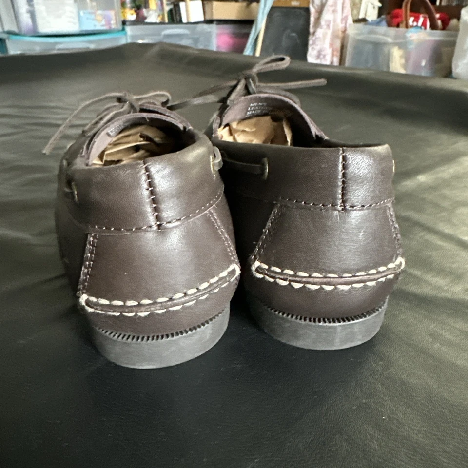 Zapatos de barco de cuero premium marrón oscuro resistente tiburón para hombre talla 10 M Top Sider 975 Foto 2 de 4