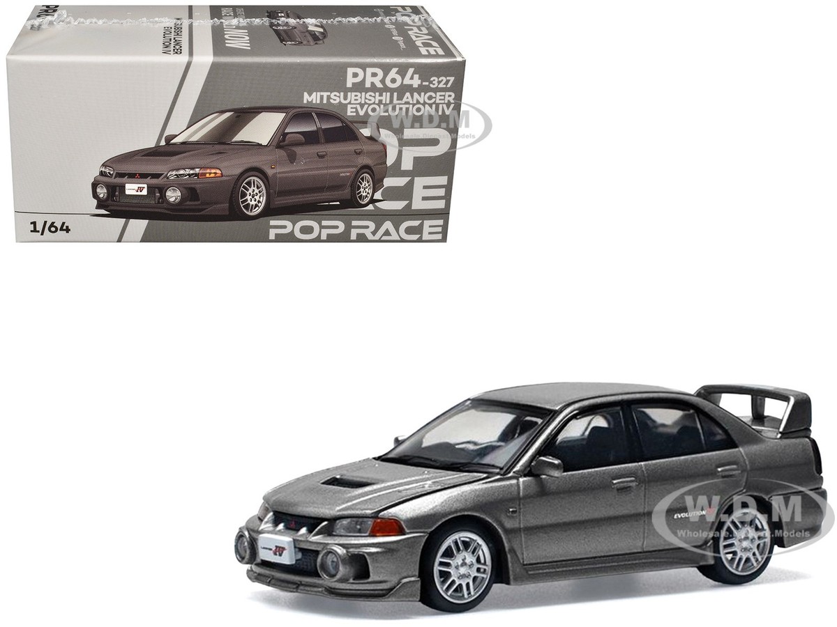 MITSUBISHI LANCER EVO IV RHD DARK GRAY 1/64 DIECAST MODEL BY POP