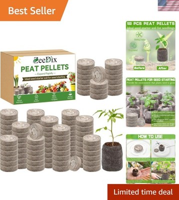 100pcs 30mm Compressed Peat Seed Starters - Perfect for Organic Gardens
