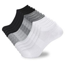 12 Pairs Ankle Socks Women and Men Low Cut Medium 12 Pairs 4white 4black 4grey