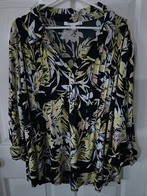 Juniper + Lime Top Size 3X P2P 27 LENGTH 26 Multicolor Long Sleeve Buttons